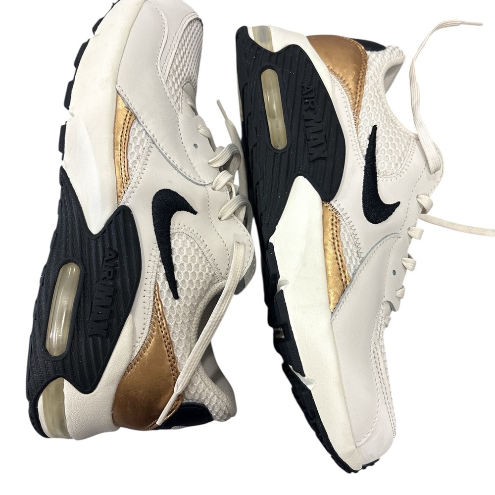 Nike max Sneakers in Cream and Black with Gold Accents